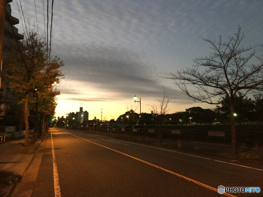 早朝のウォーキング