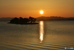 山陰路　宍道湖夕陽