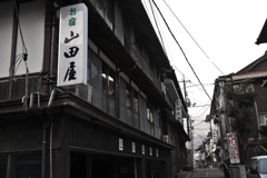 早朝の湯治場