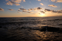 2018年正月の夕陽