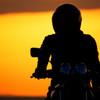 夕陽とバイクとver2