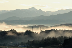 朝霧わく里山-1