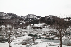 ダム湖の流氷