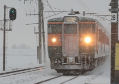 吹雪の朝