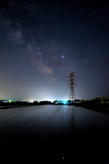 星空の田んぼ