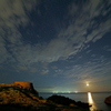 月夜の葦毛崎展望台