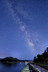 夜明け前の天の川