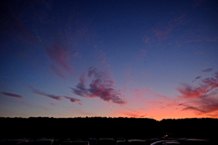 夕焼雲とお月様