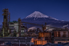 廃工場と富士山