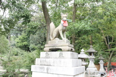 稻荷神社.狐仙石像