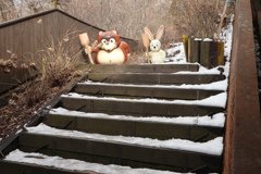 半山腰未融化的雪