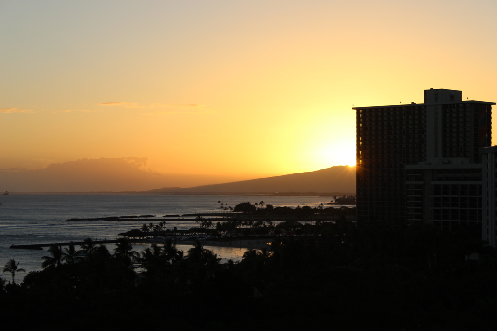 ホテルからの夕陽