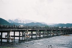 春の京都 嵐山 渡月橋
