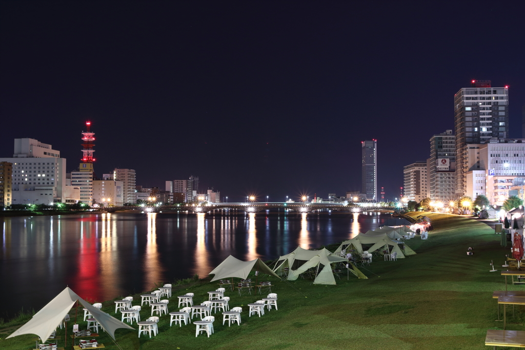 新潟市中央区　八千代橋上より　2017/8/28
