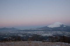朝の三色、富士