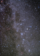 ８月、北天の星空