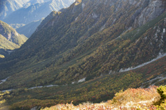 槍ヶ岳　北西斜面の紅葉