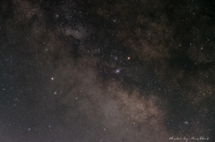 3月の天の川　干潟星雲、火星、土星　53mm