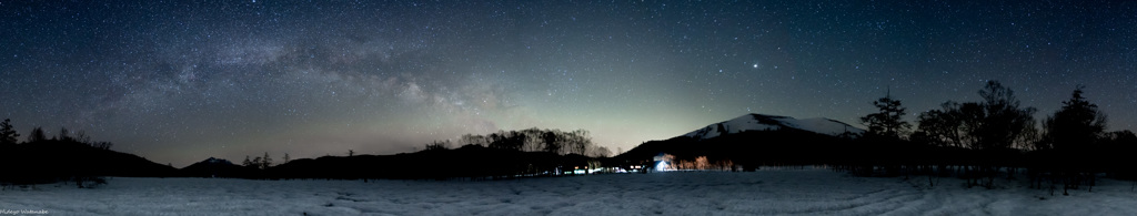 尾瀬、山の鼻からの星空360°パノラマ