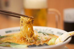 日高屋担々麺と生ビール