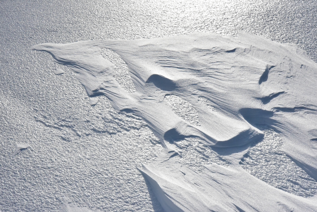 蔵王熊野岳 朝日を浴びる雪紋