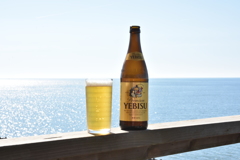 日本海で、瓶ビール