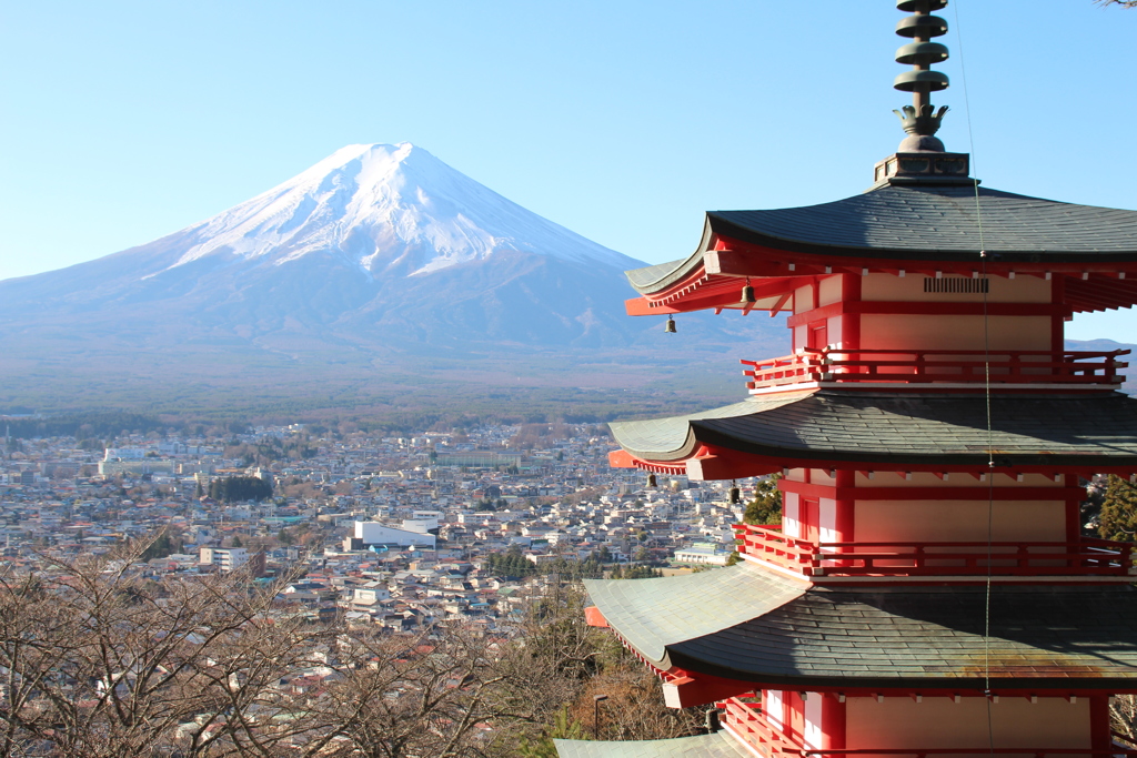 富士山と五重塔