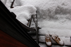雪とサンダル