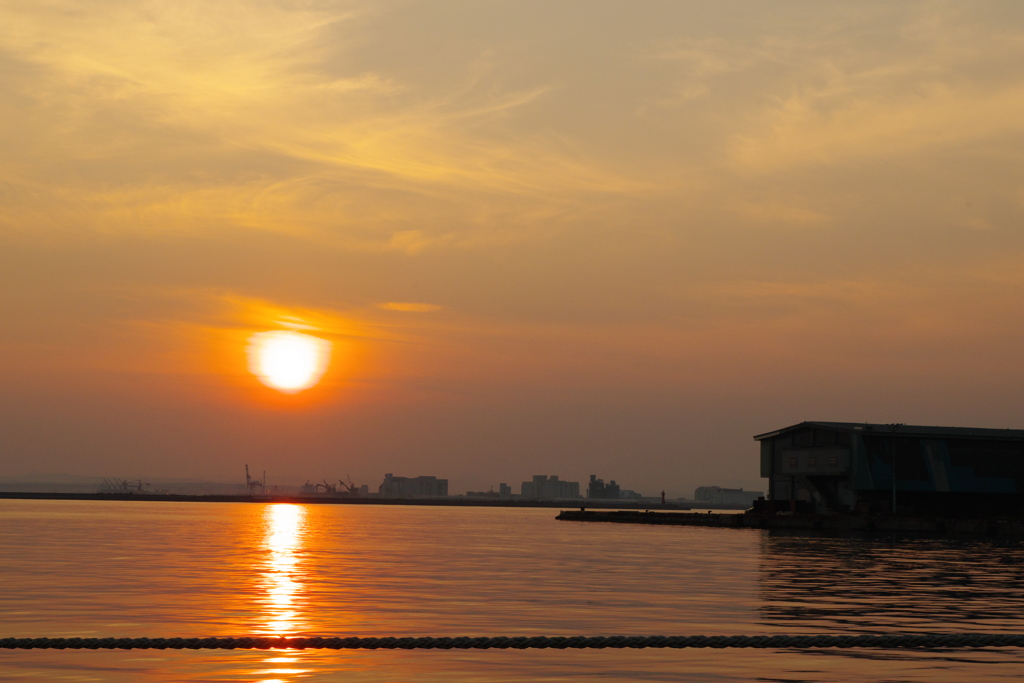 夕焼け　海