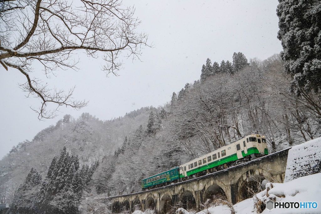 雪のメガネ橋！