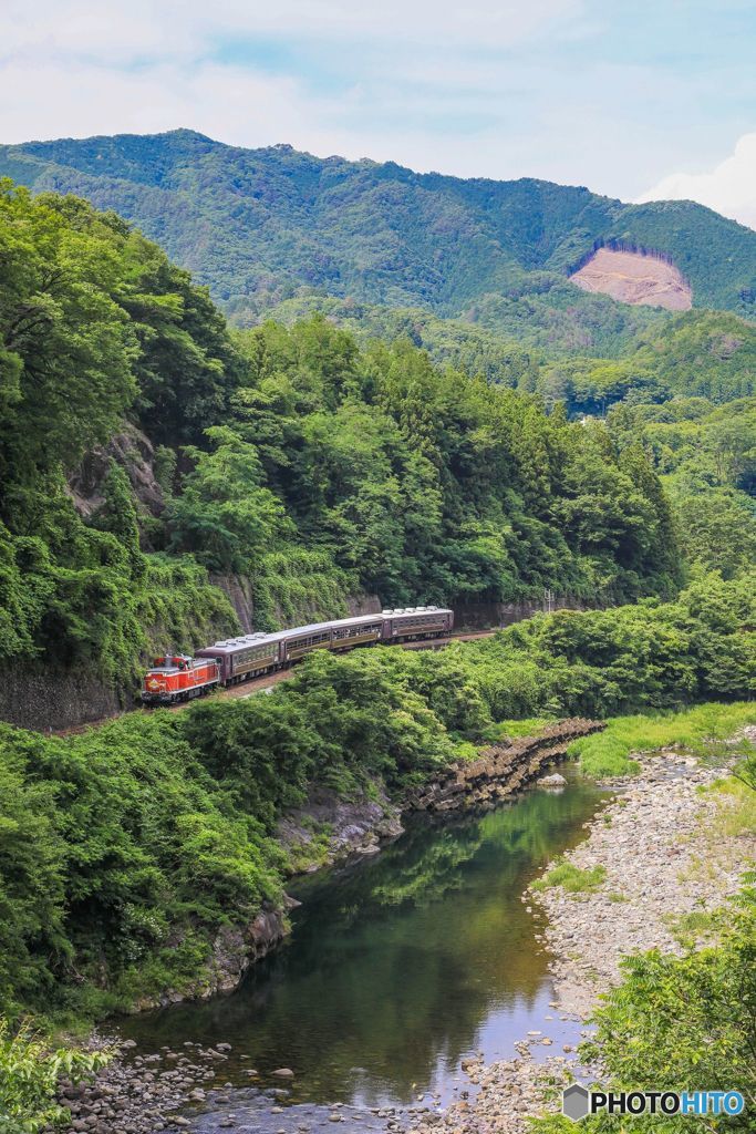 新緑のトロッコわたらせ渓谷号