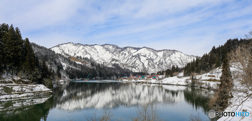 雪晴れの只見川！