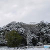 雪の米子城跡