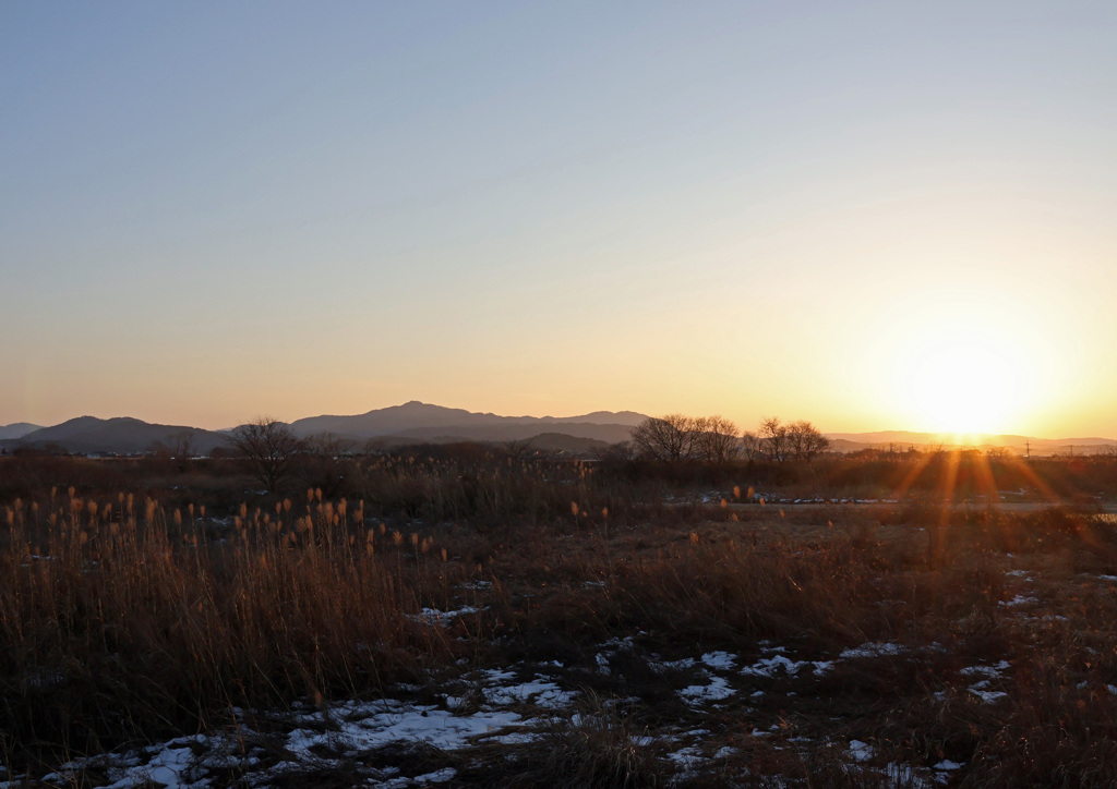 飯梨川河口の夕景