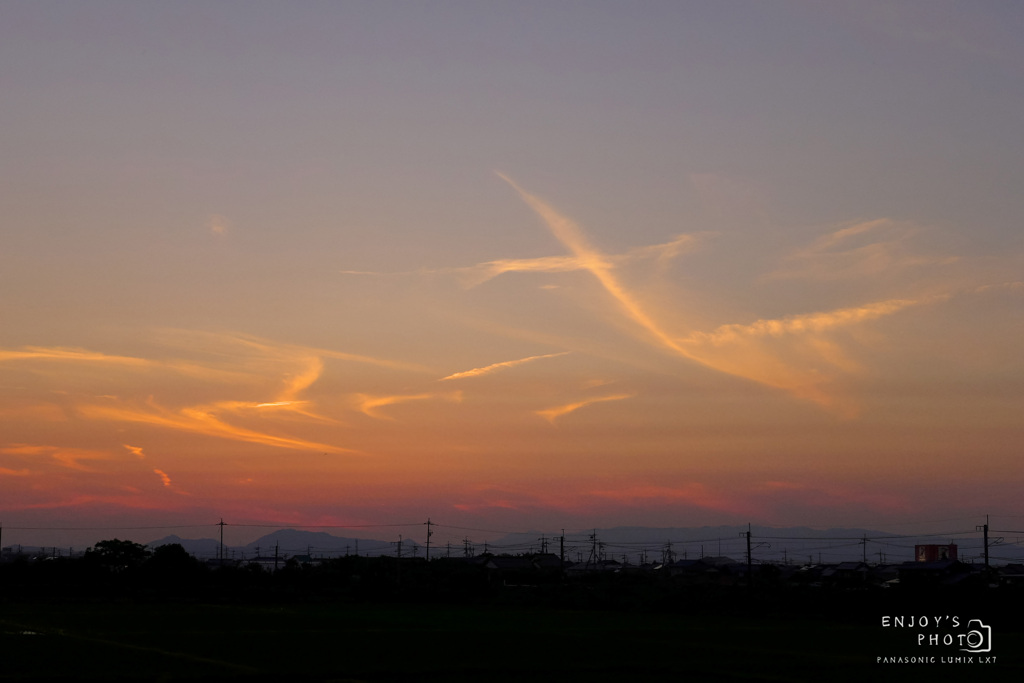 夕空　今日の家路