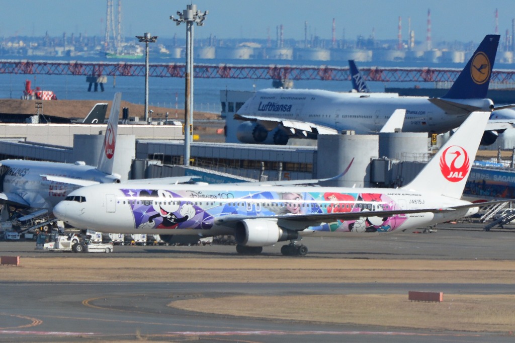 JAL767　ディズニー塗装機