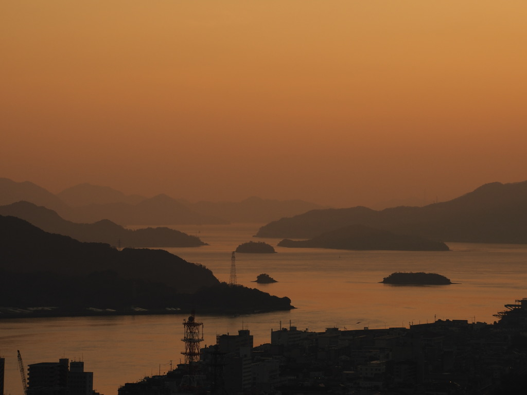 千光寺公園展望台からの夕景