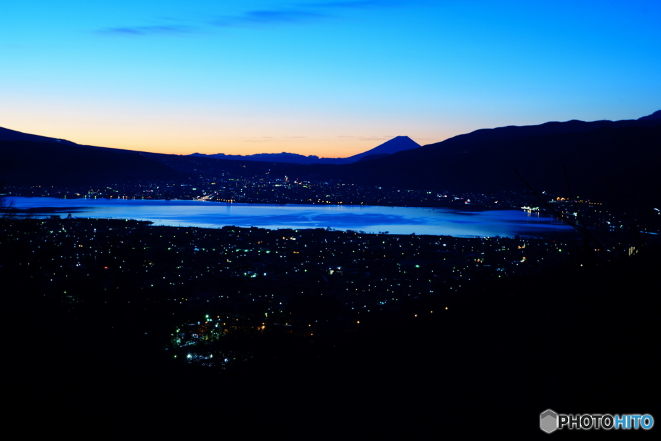 「諏訪湖の朝」DSC05564