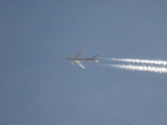 夕方の空通過