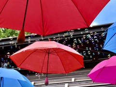 傘とシャボン玉