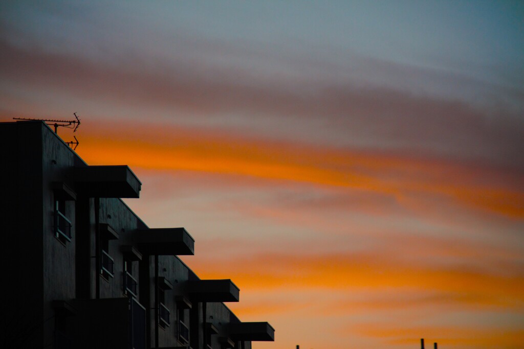 団地の夕暮れ