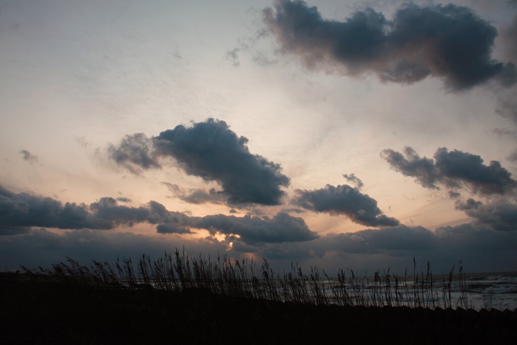 新潟の海　夕日
