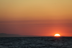 粟島に沈む夕日