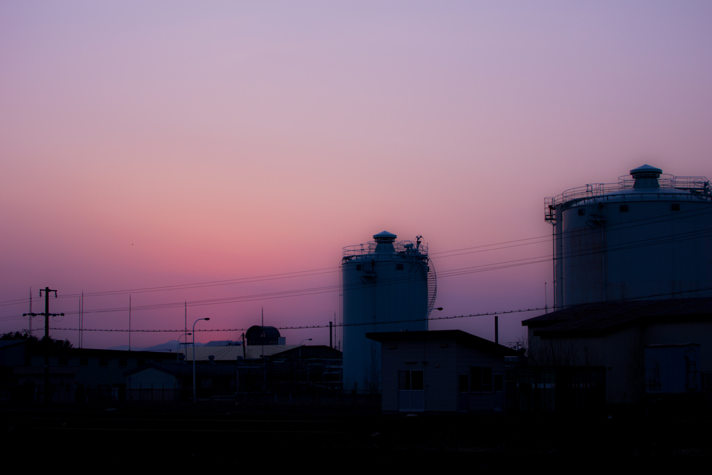 ピンクに染まる空