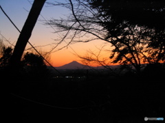 黄昏の富士山