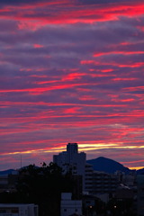 台風後の夕焼け雲・・・