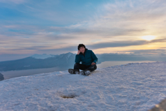 夕焼け目指して一人登山
