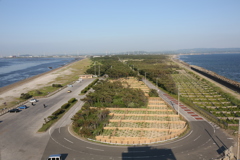 上からの富津岬