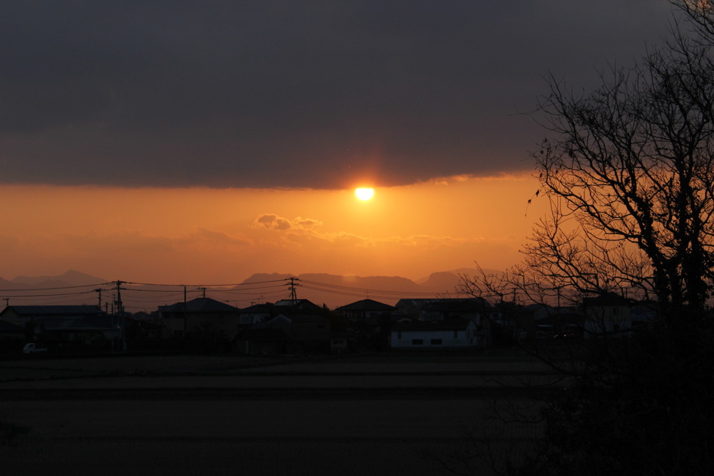 家から5分の夕日