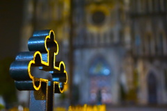 A cross with St Joseph Cathedral